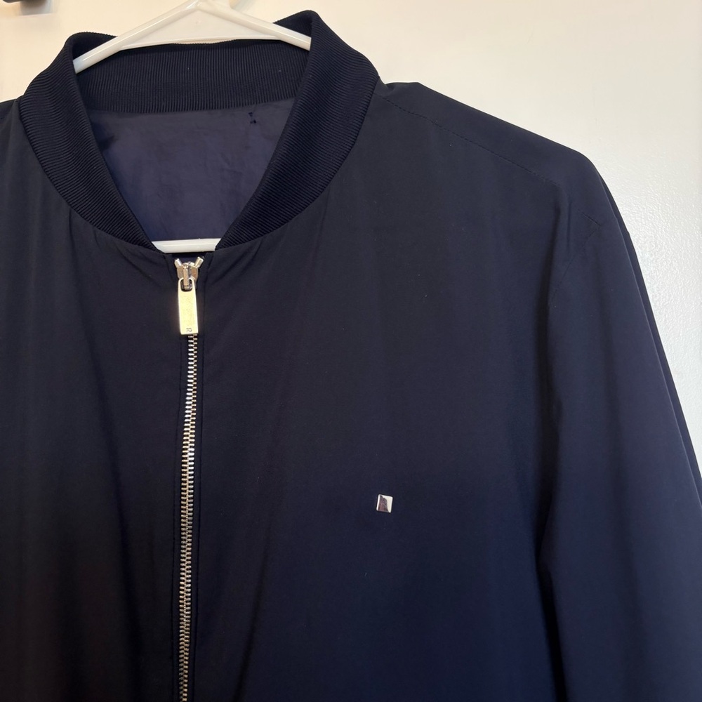 Purificación García Men's Medium Slim Fit Bomber Jacket Navy Blue Luxury Spring